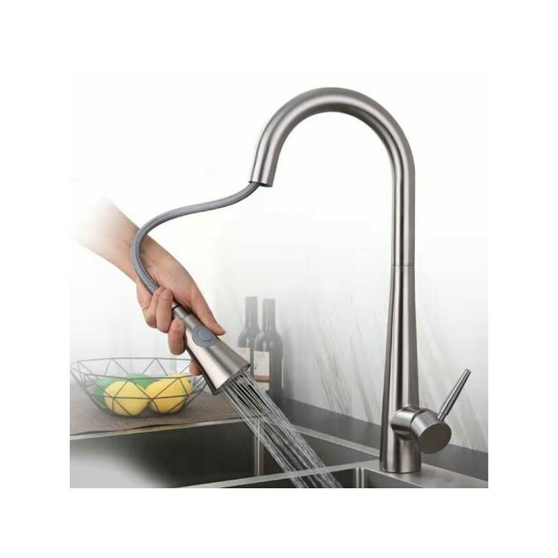 foto del prodotto miscelatore rubinetto da cucina con doccetta monocomando canna alta 52692
