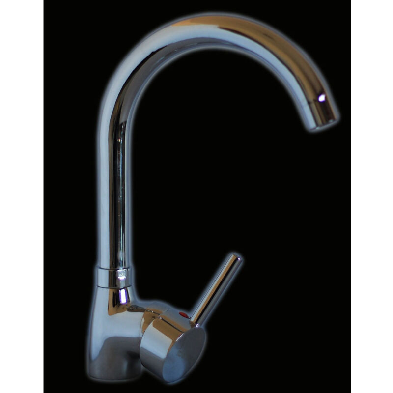 foto del prodotto miscelatore rubinetto monocomando per lavabo cucina acciaio cromato 0806 trade shop traesio