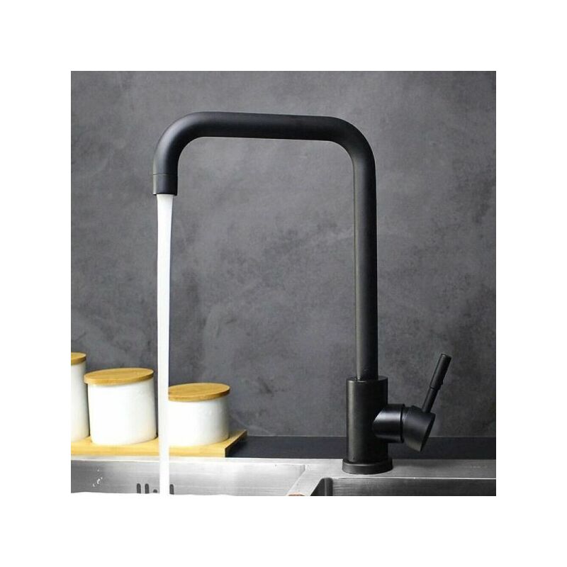 foto del prodotto miscelatore rubinetto monocomando per lavabo cucina canna alta nero opaco 79828