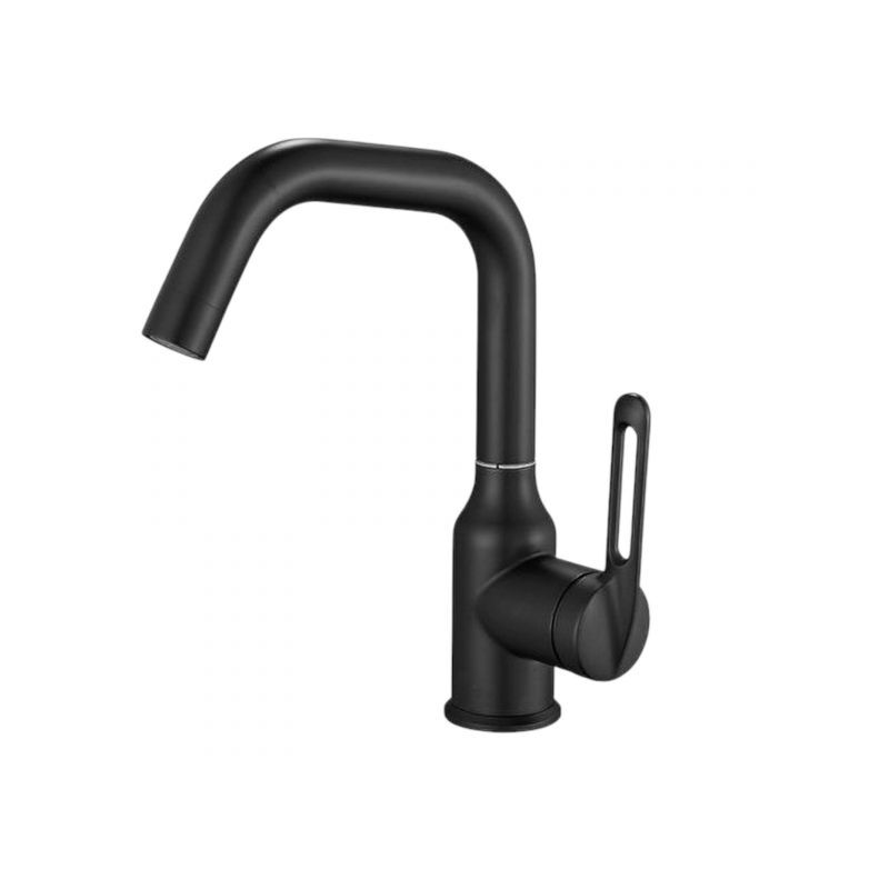 foto del prodotto miscelatore rubinetto monocomando per lavabo cucina canna bassa nero opaco 87258