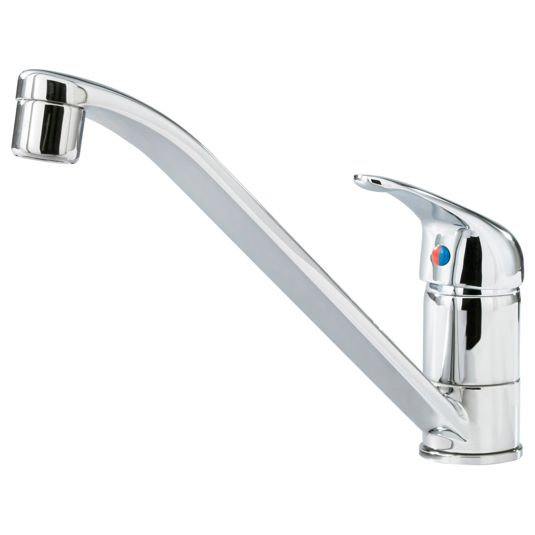 foto del prodotto miscelatore rubinetto monocomando per lavello cucina acciaio cromato trade shop traesio