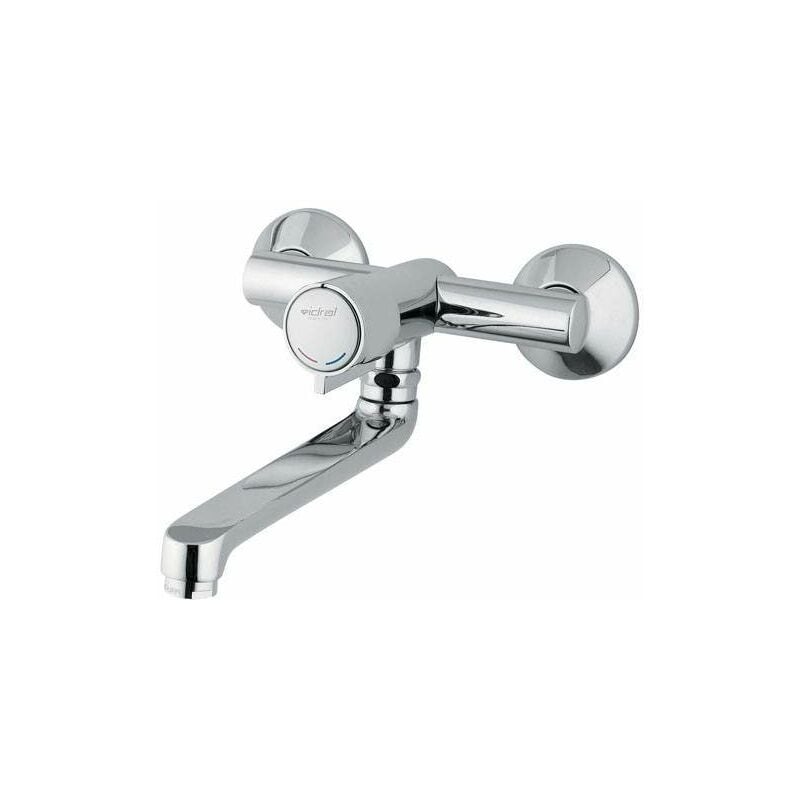 foto del prodotto miscelatore temporizzato per lavabo lavello con bocca girevole 140mm serie minimal idral 08135 140 cromato ottone