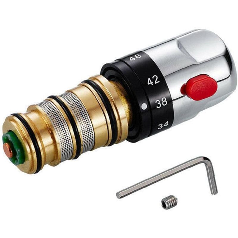 foto del prodotto miscelatore termostatico in ottone massiccio con controllo della temperatura per tubo doccia, lavabo, scaldabagno, accessori hardware