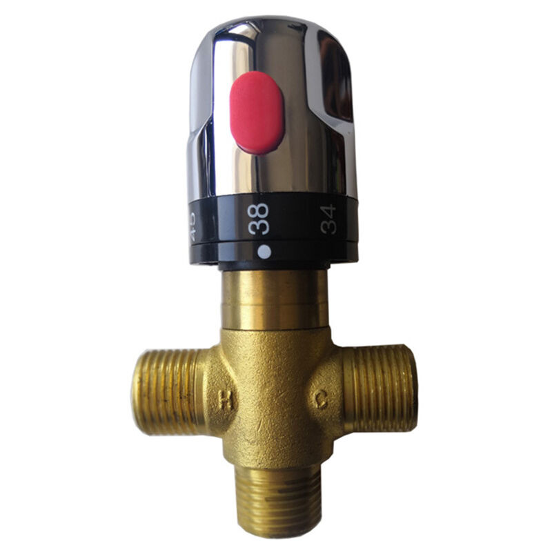 foto del prodotto miscelatore termostatico in ottone massiccio per acqua calda e fredda fisso g1 2 35 45 15 mm bebusingoto