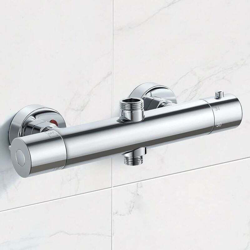foto del prodotto miscelatore termostatico per colonna, rubinetto doccia in ottone g3 4 alto g1 2 basso