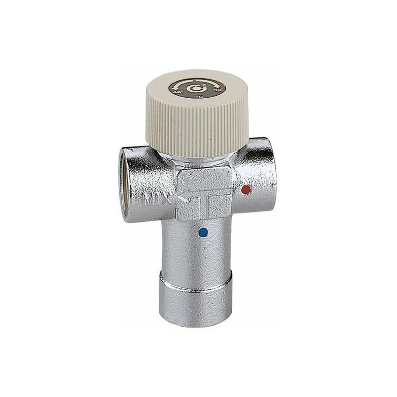foto del prodotto miscelatore termostatico regolabile con corpo in ottone cromato caleffi 520 3 4 30 48 c