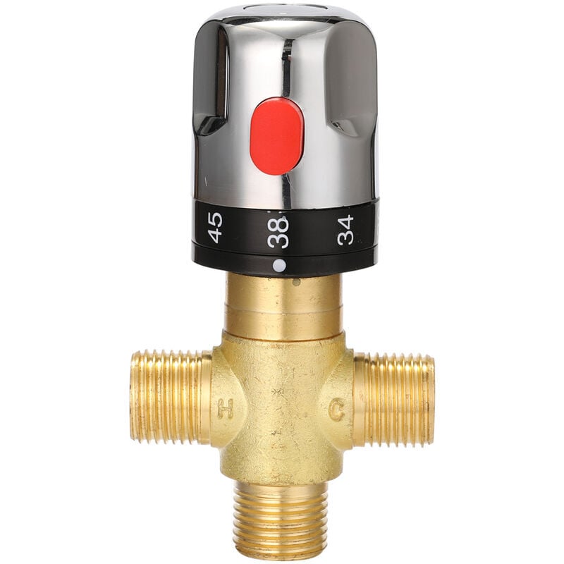 foto del prodotto miscelatore termostatico regolabile per bagno miscelatore acqua valvola di controllo della temperatura per miscelazione acqua calda fredda in ottone