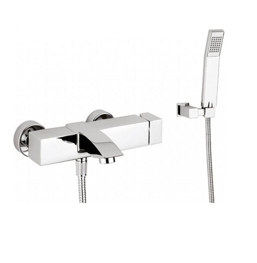 foto del prodotto miscelatore vasca esterno con deviatore e accessori cromato paffoni level