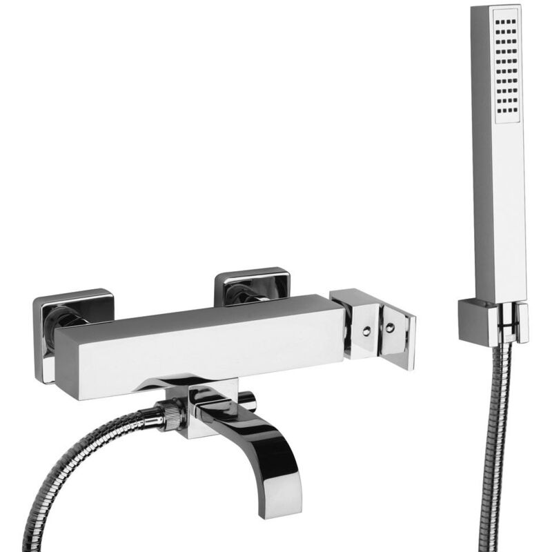 foto del prodotto miscelatore vasca esterno con set doccia fisso a parete paini dax r 84cr100r cromo