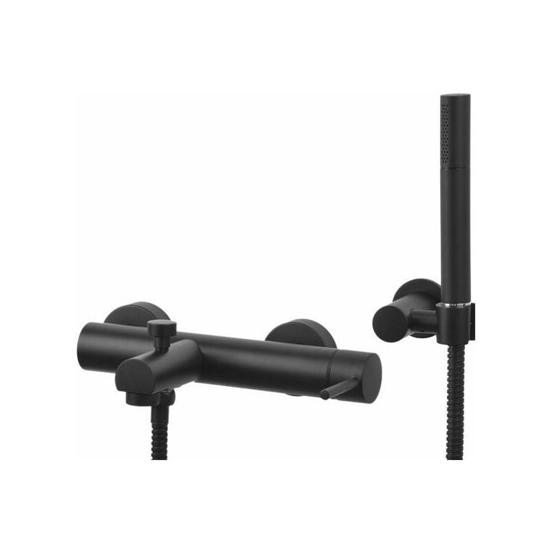 foto del prodotto miscelatore vasca esterno nero opaco gattoni easy 2201 22no nero opaco con set doccia
