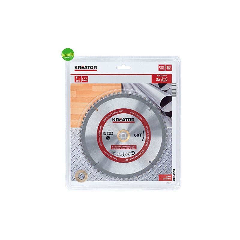 foto del prodotto mistral lama sega circolare kreator per troncatrice legno alluminio 60t 210 mm 60 denti
