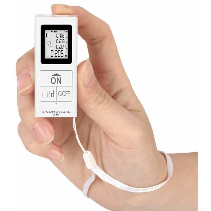 foto del prodotto misuratore di distanza laser portatile, mini misuratore di misurazione a infrarossi digitale ricaricabile, strumento di misurazione per uso domestico