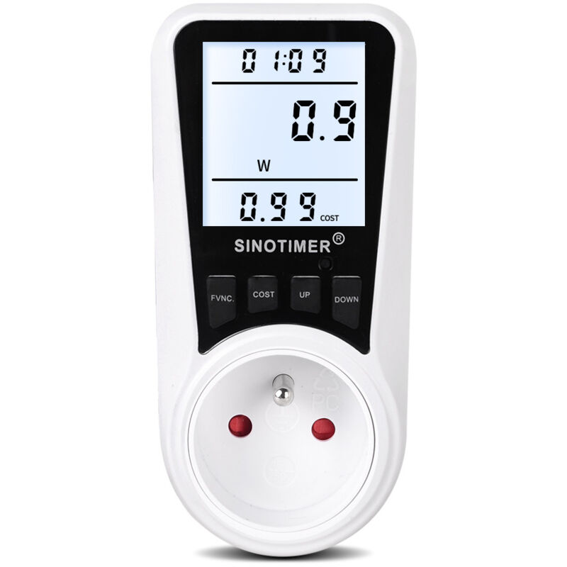 foto del prodotto misuratore di energia intelligente per la casa con retroilluminazione in un unico pezzo, misuratore di potenza, presa per misuratore di potenza,