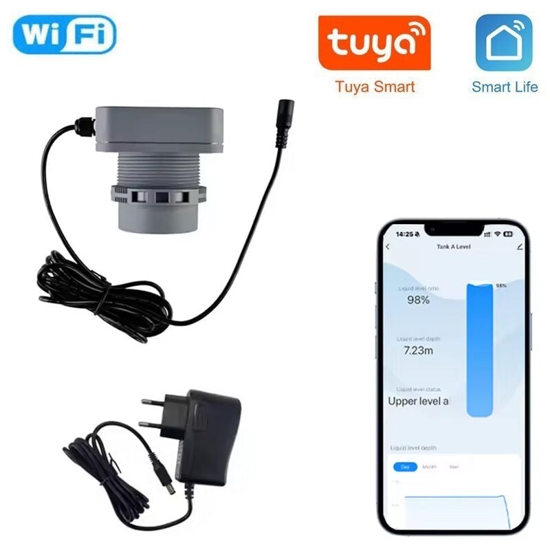 foto del prodotto misuratore di livello acqua a lunga distanza smart wifi per serbatoio tuya