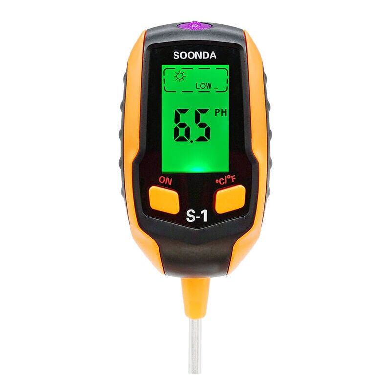 foto del prodotto misuratore di ph del terreno, tester digitale 4 in 1 del ph del terreno, tester di umidità-luce-ph-temperatura del terreno, kit di strumenti da