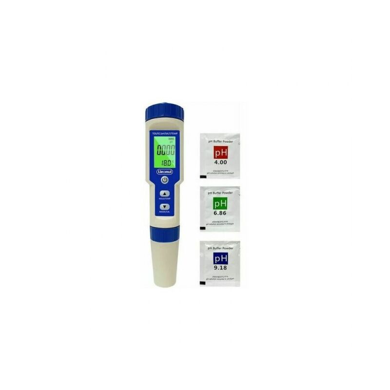 foto del prodotto misuratore di ph elettronico 5 in 1 con tds ec salinit temperatura ph tester multiparametro impermeabile ip67 misuratore di ph dell acqua ad alta