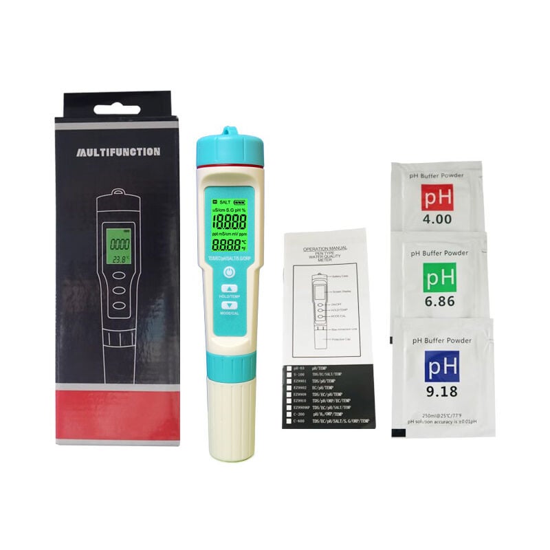 foto del prodotto misuratore di ph misuratore di tds 7 in 1 tester di qualit dell acqua ph tds ec orp sg salinit h2 temperatura misuratore, preciso e affidabile,