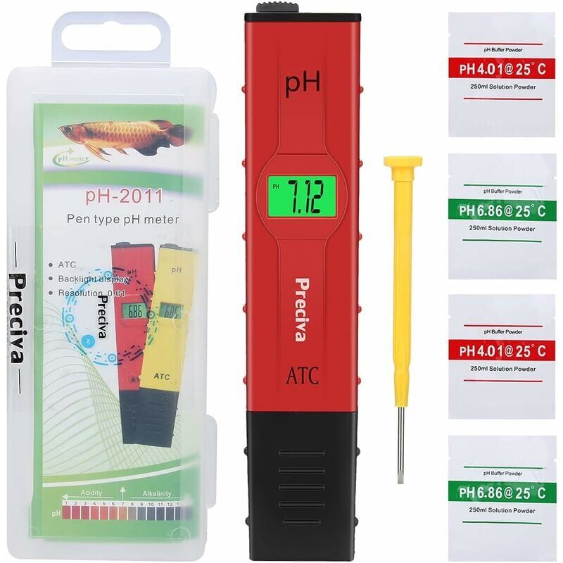 foto del prodotto misuratore di ph tester 0.01 risoluzione misuratore di ph automatico digitale penna idroponica con ampio display lcd retroilluminato per cucina,