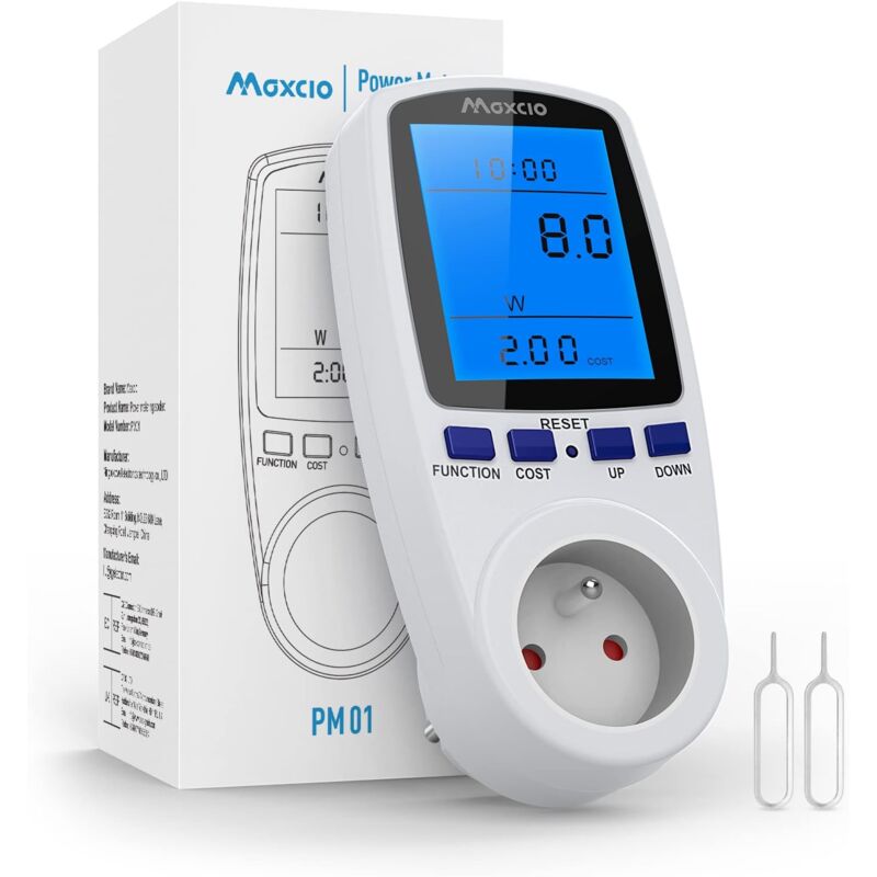foto del prodotto misuratore di potenza digitale presa wattmetro, consumo energetico con 7 modalit e display lcd, monitoraggio dell energia della presa di consumo