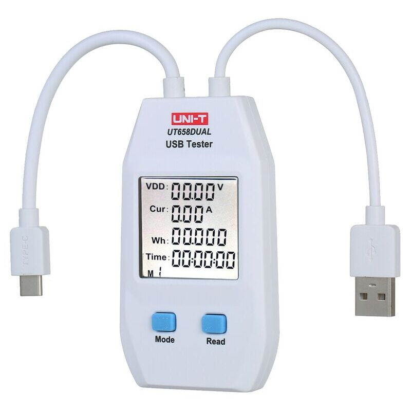 foto del prodotto misuratore di potenza usb lcd tester usb rilevatore voltmetro amperometro tester di capacit di potenza digitale ut658a , doppia porta