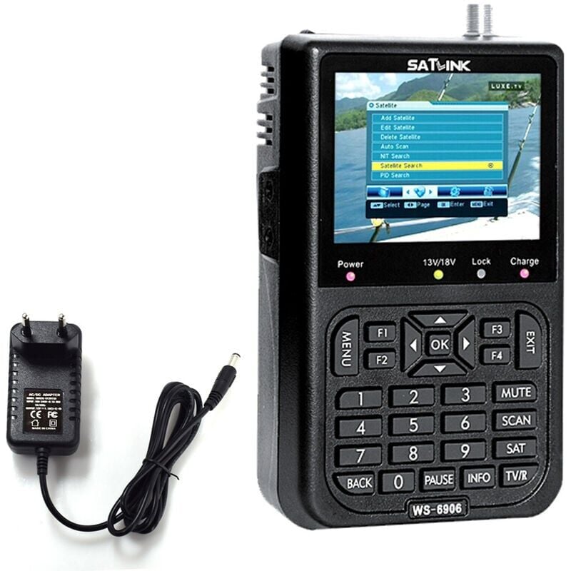 foto del prodotto misuratore di segnale satellitare digitale con display lcd da 3,5 pollici spina ue 