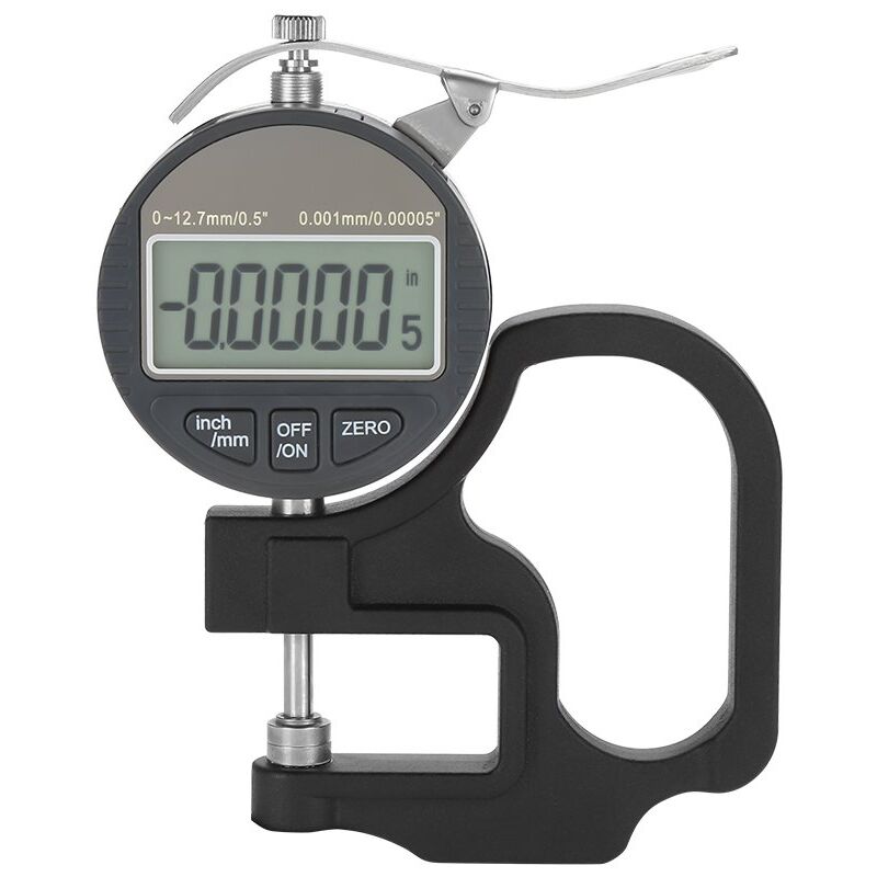 foto del prodotto misuratore di spessore digitale, strumento di misurazione dello spessore per fili, tessuti, pelle, carta, pellicola, spugna, gamma 0 12,7 mm,