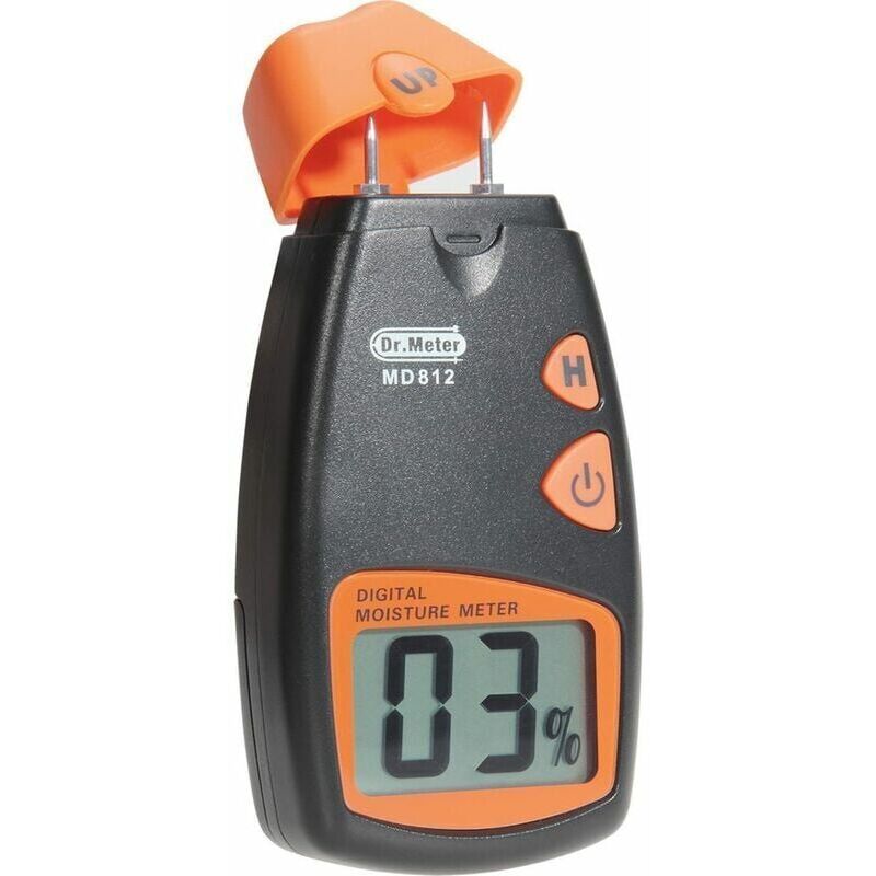foto del prodotto misuratore digitale di umidit del legno tester portatile di umidit del legno a 2 pin, display lcd digitale hd con 2 pin di ricambio e batteria da 9