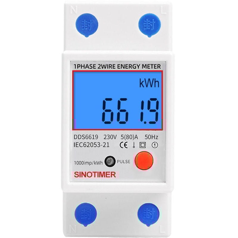 foto del prodotto misuratore digitale elettronico multifunzione monofase monoblocco dds6619 012lcd con display retroilluminato 5 80a 230v 7,83,56,5cm