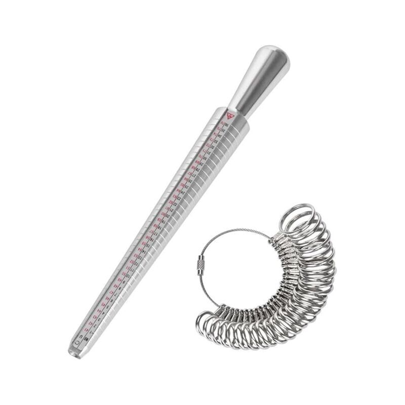 foto del prodotto misuratore per anelli misuratore per anelli da 41 a 76 misuratore della dimensione del dito strumento per anelli con 3 scale di misurazione ue, usa,