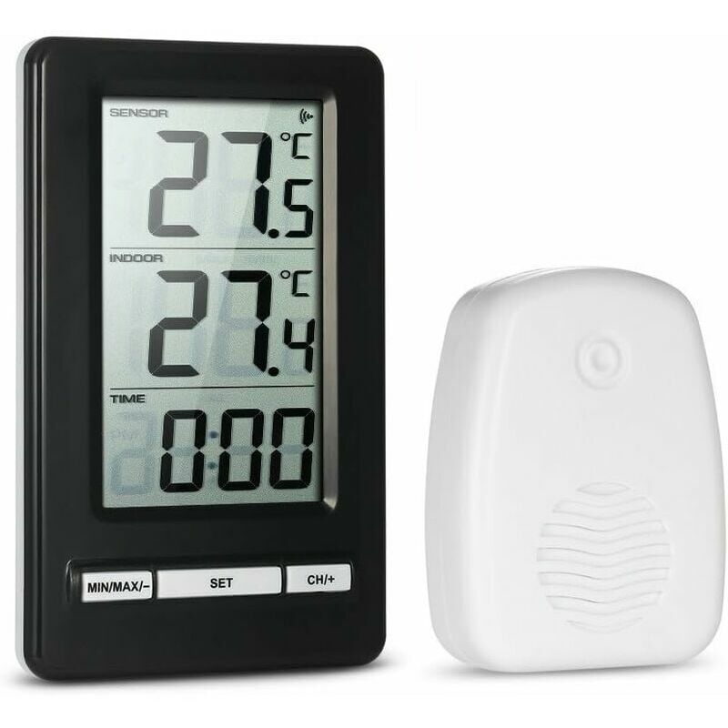 foto del prodotto misurazione della temperatura con termometro lcd digitale wireless per interni ed esterni