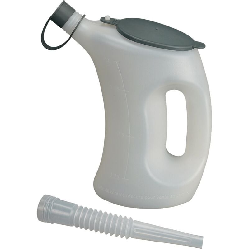 foto del prodotto misurino 3l con coperchio di protezione tappo di protezione beccuccio flessibile hdpe pressol