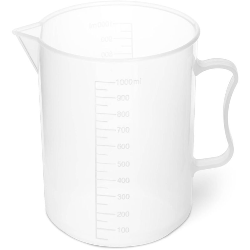 foto del prodotto misurino caraffa graduata contenitore laboratorio plastica 1.000 ml 10 pezzi