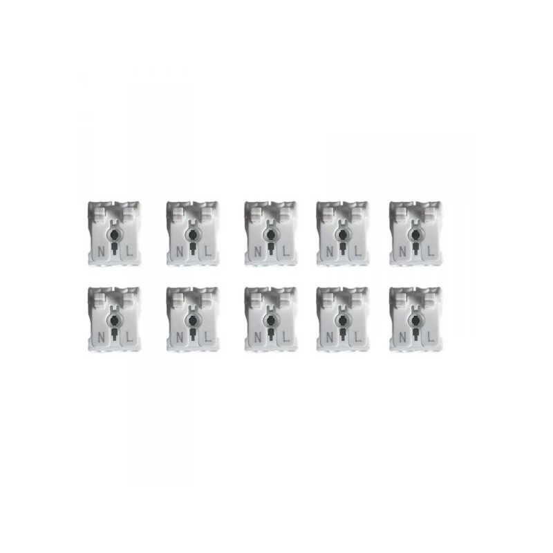 foto del prodotto mitepek 10 morsetti a molla connettore rapido doppio click cavo elettrico morsettiera a vite libero bianco 2p