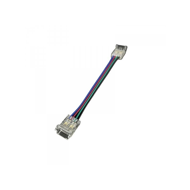 foto del prodotto mitepek 10 pezzi connettore trasparente invisibile 10mm rgb 4 pin per collegare 2 striscie led smd cob rgb con passo da 10mm senza saldare