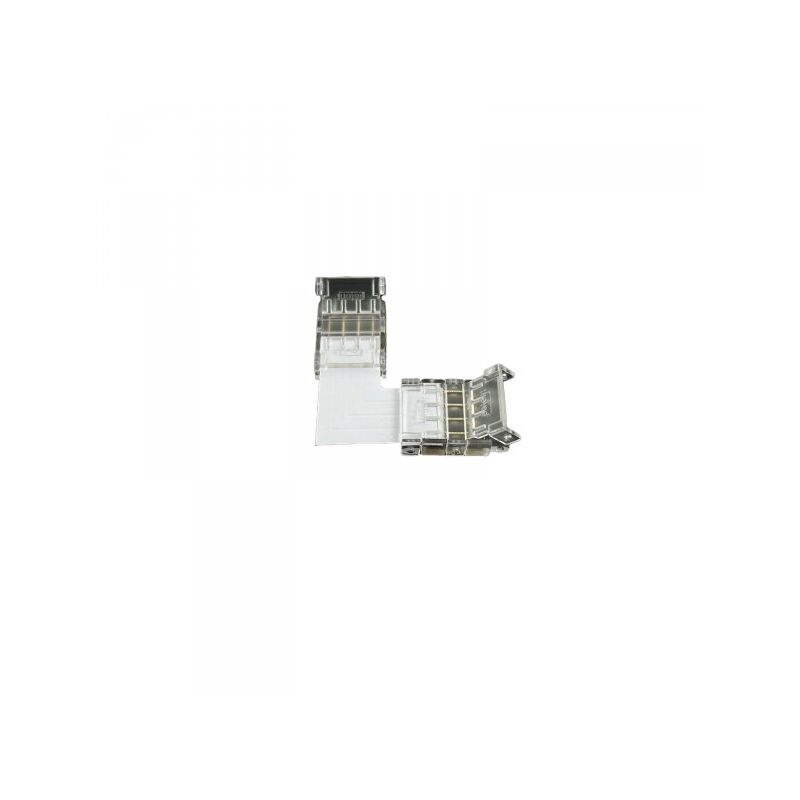 foto del prodotto mitepek 10 pezzi connettore trasparente invisibile 10mm rgb angolare 90 2 pin per unire in angolo 2 striscie led smd cob rgb con passo da 10mm