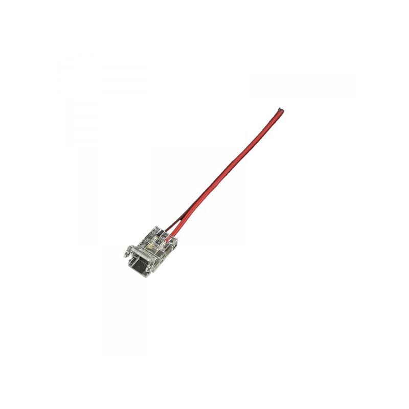 foto del prodotto mitepek 10 pezzi connettore trasparente invisibile 8mm 2 pin per chiudere 2 striscie led smd cob con passo da 8mm senza saldare