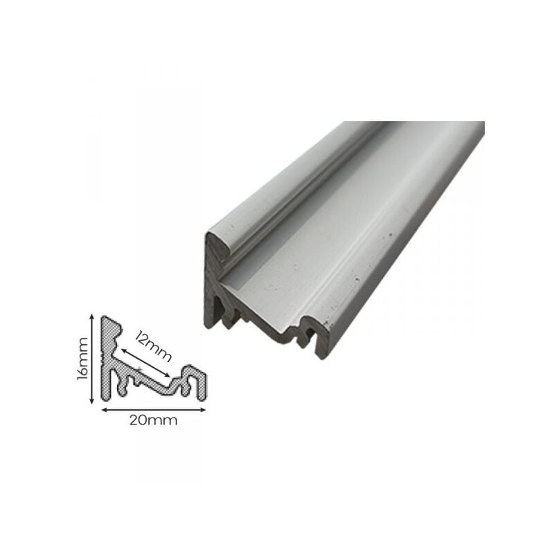 foto del prodotto mitepek 2 metri profilo barra alluminio angolare 30 60 gradi colore bianco 20x16mm interno 12mm