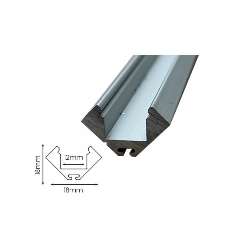 foto del prodotto mitepek 2 metri profilo barra alluminio angolare pesante 18x18mm interno 12mm