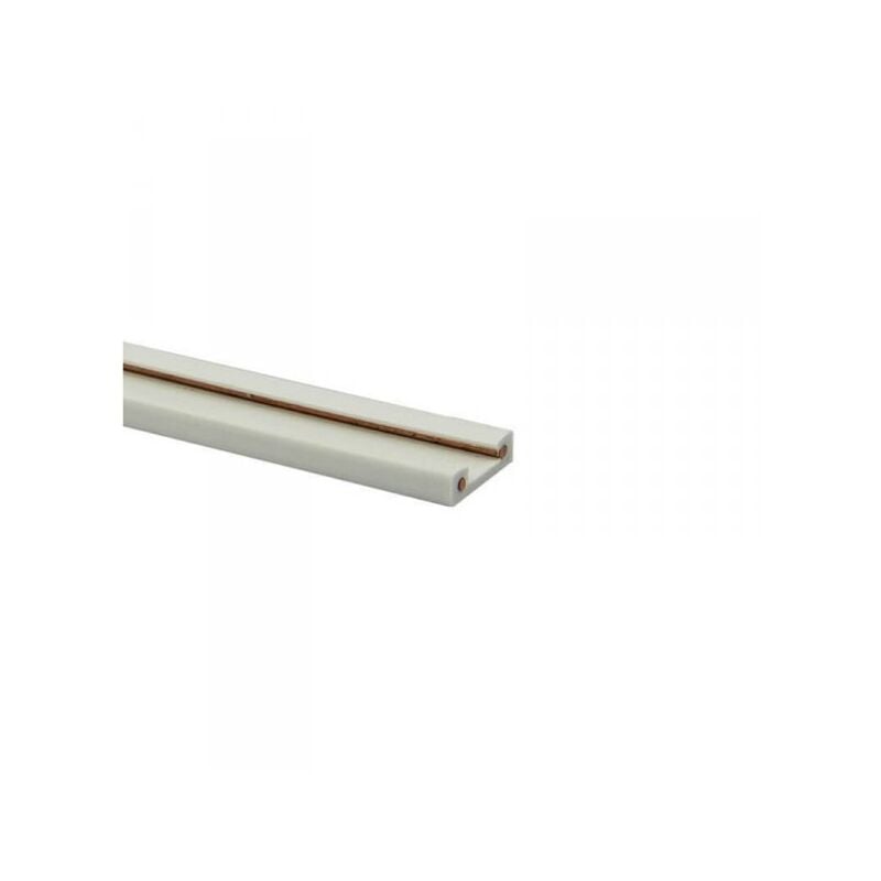 foto del prodotto mitepek 2 metri sistema binario guida barra plastica elettrificata per striscia faretto led per scaffalatura sottopensile colore bianco