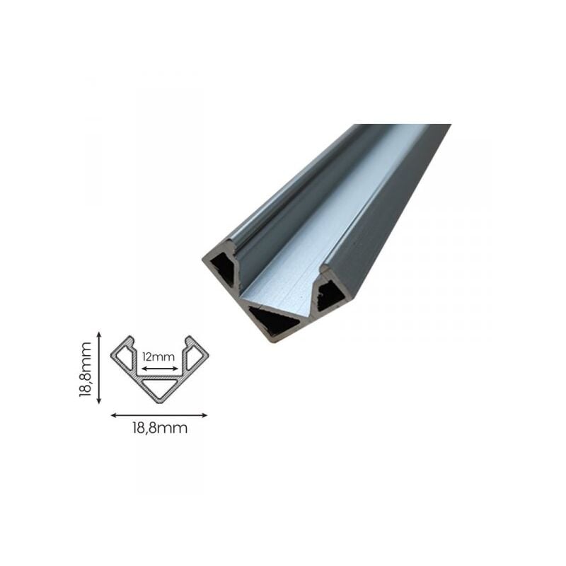 foto del prodotto mitepek 3 metri profilo barra alluminio angolare 45 gradi 18,8x18,8mm interno 12mm