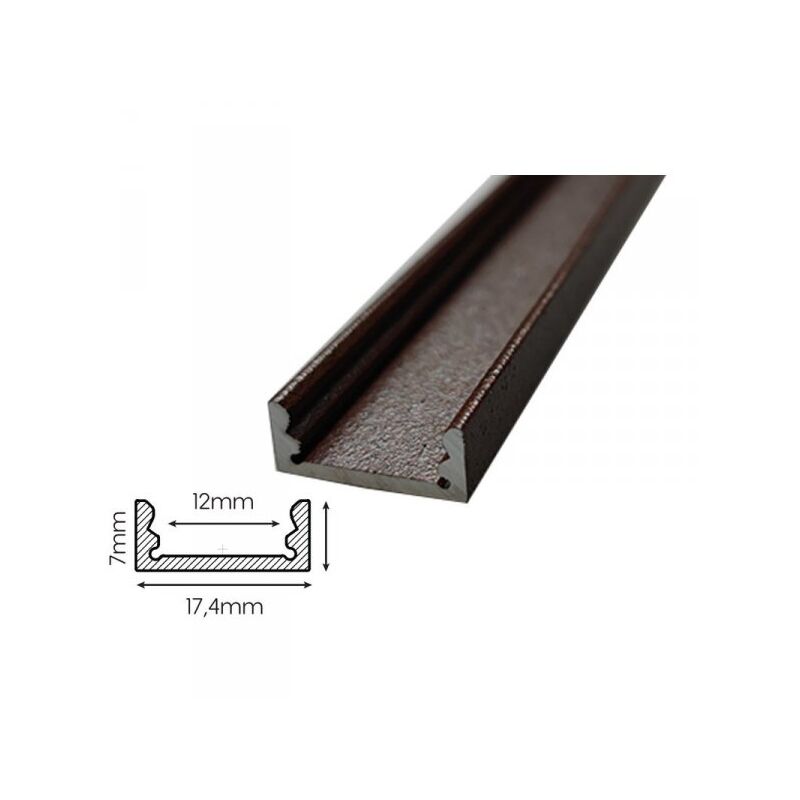 immagine 0 del prodotto mitepek 3 metri profilo barra alluminio anodizzato standard 17,4x7mm colore corten interno 12mm