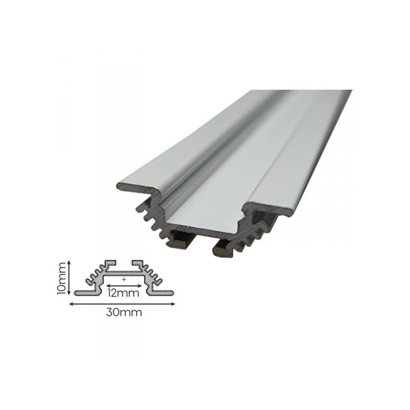 foto del prodotto mitepek 3 metri profilo barra alluminio corner da incasso con molla colore bianco 30x10mm interno 12mm
