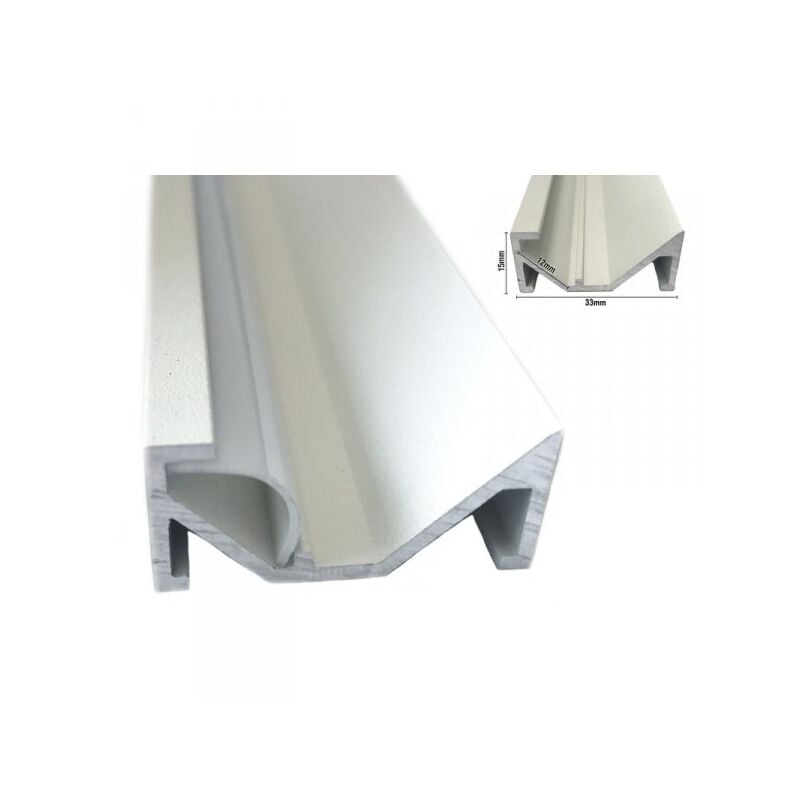 foto del prodotto mitepek 3 metri profilo canalina barra alluminio da soffitto illuminazione luce asimmetrica colore bianco