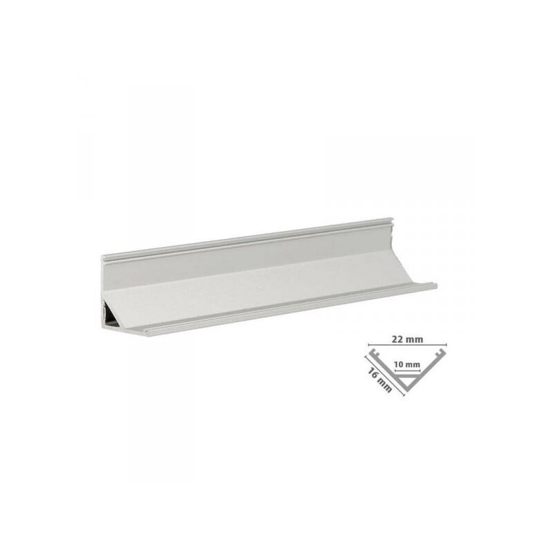 foto del prodotto mitepek 3 metri profilo canalina barra alluminio led angolare slim corner curva 45 gradi per strip led fino a 10mm