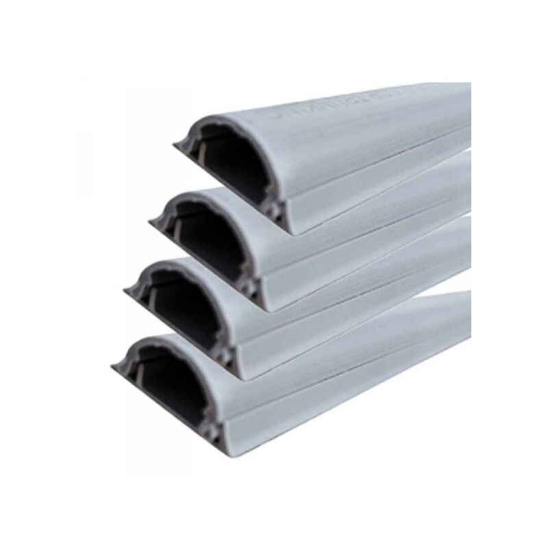 foto del prodotto mitepek 8 metri canaline da pavimento passacavi in pvc con biadesivo e coperchio 48mm14mm grigio 4 pezzi da 2 metri