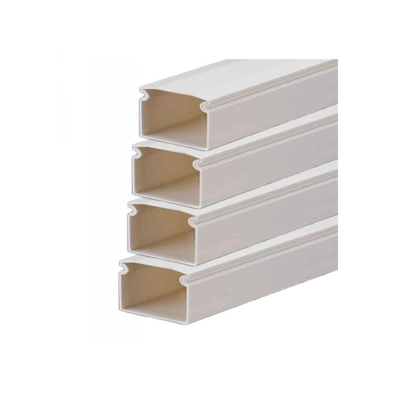 foto del prodotto mitepek 8 metri canaline passacavi in pvc con biadesivo e coperchio 16mm16mm bianco 4x2 metri
