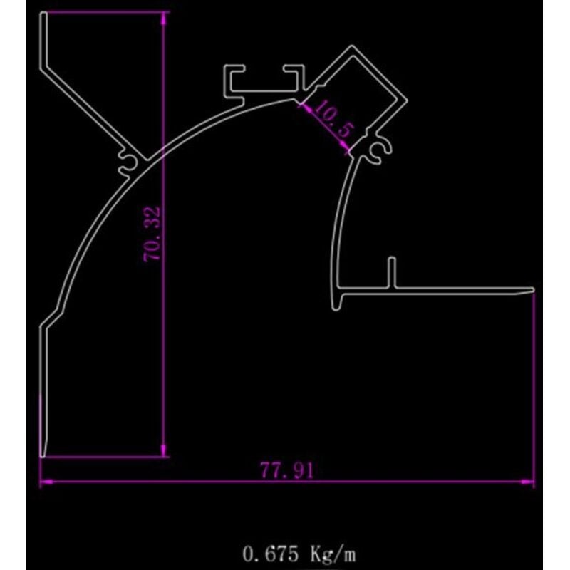 foto del prodotto mitepek a2zworld kit profilo alluminio completo da 2 metri per striscia led, da cartongesso illuminazione indiritta, dimensione 77.970.3mm,
