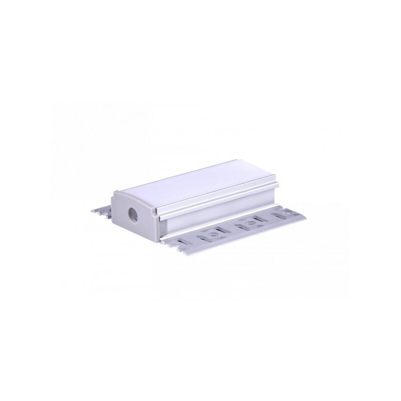 foto del prodotto mitepek a2zworld kit profilo alluminio completo da 2 metri per striscia led, larga da incasso cartongesso con alette scomparsa, dimensione
