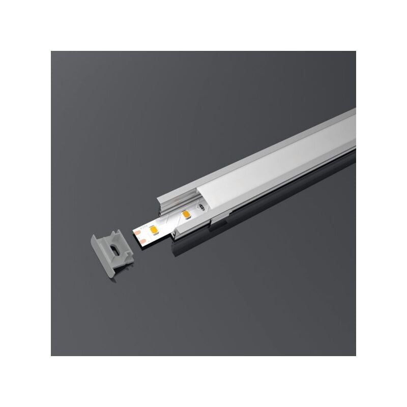foto del prodotto mitepek a2zworld kit profilo alluminio completo da 2 metri per striscia led, larga e alta da incasso, dimensione 27.215mm, larghezza interna 17mm,