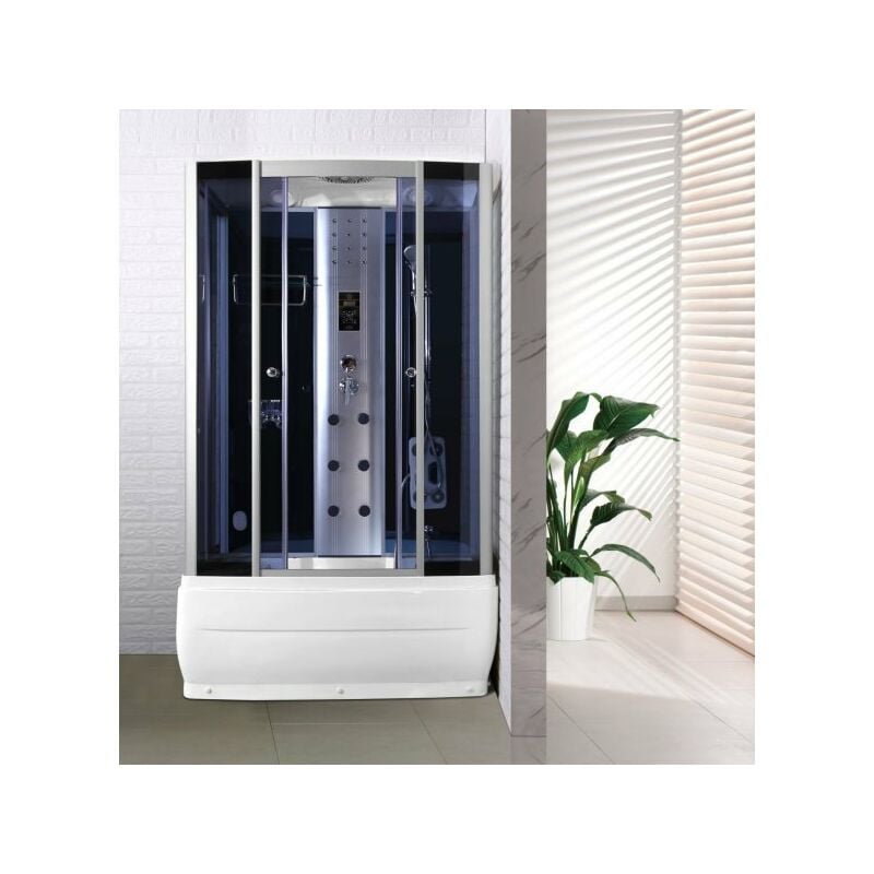 foto del prodotto mitepek cabina con vasca, sauna, bagno turco, cromoterapia 120x80cm full optional sicorage mirtide